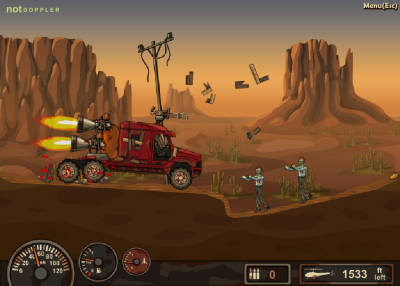 車をアップグレードしてゾンビの荒野を走るドライブゲーム「Earn to Die」